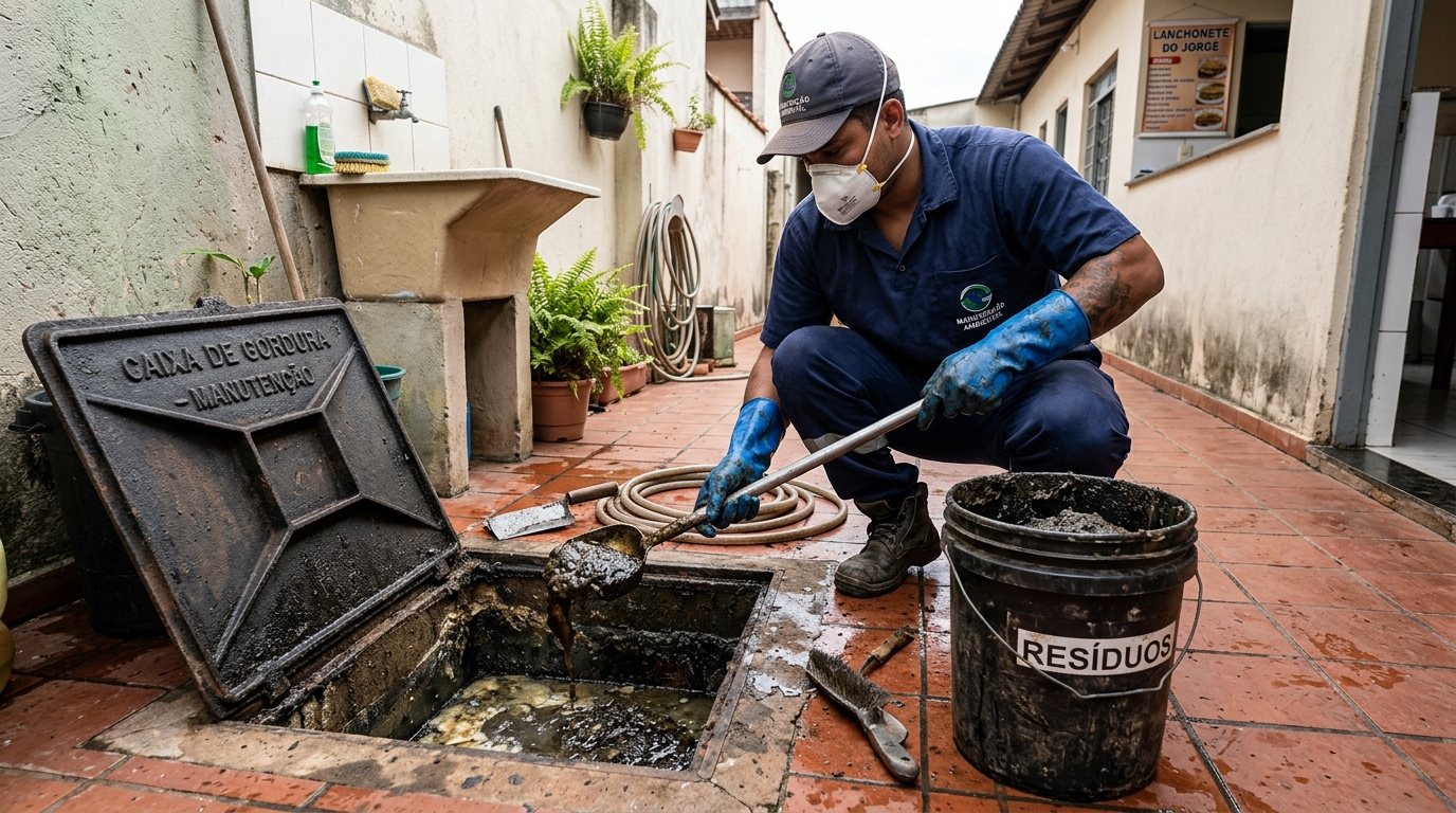 Manutenção de Caixa de Gordura em Uberaba‑MG